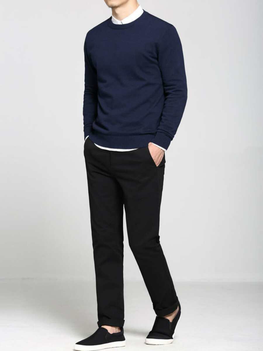 N&G | Herrenpullover mit Rundhalsausschnitt – Lässiger und Bequemer Stil