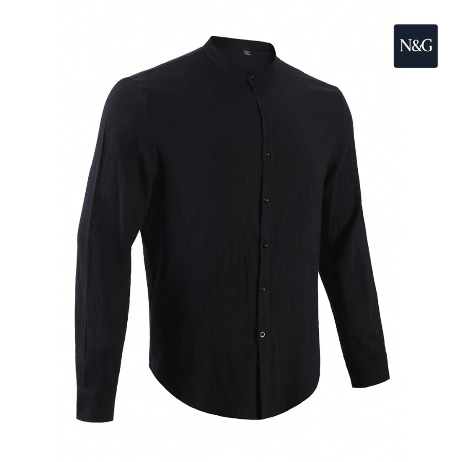 N&G | Herrenhemd mit Stehkragen und langen Ärmeln – Cleanes Design für jeden Anlass