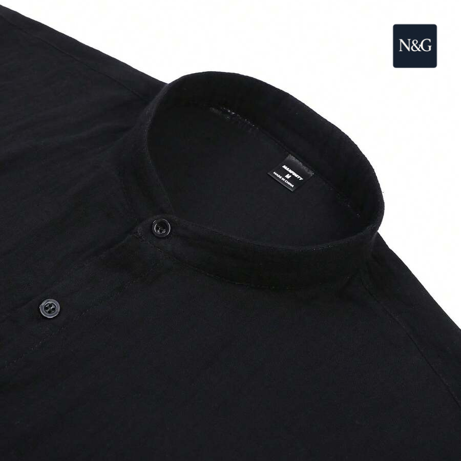 N&G | Herrenhemd mit Stehkragen und langen Ärmeln – Cleanes Design für jeden Anlass