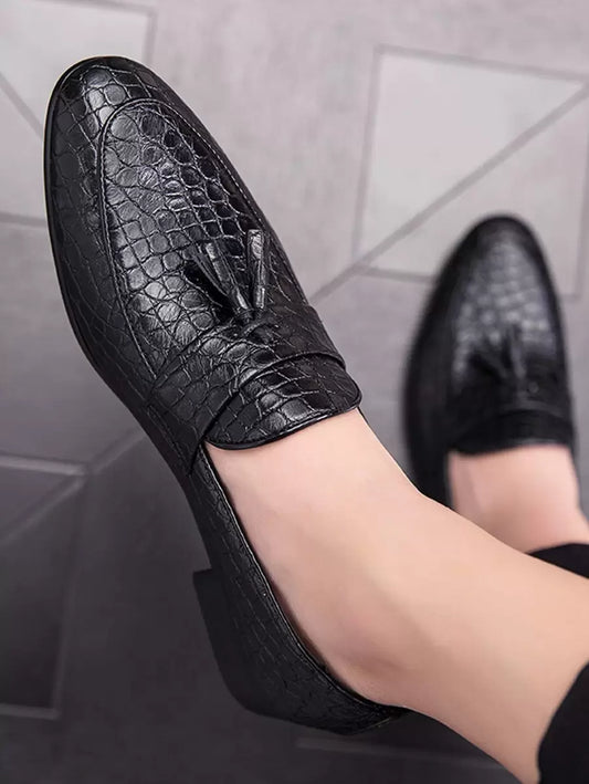 N&G | Herren Mokassin mit Krokodilprägung und Quaste – Stil und Eleganz