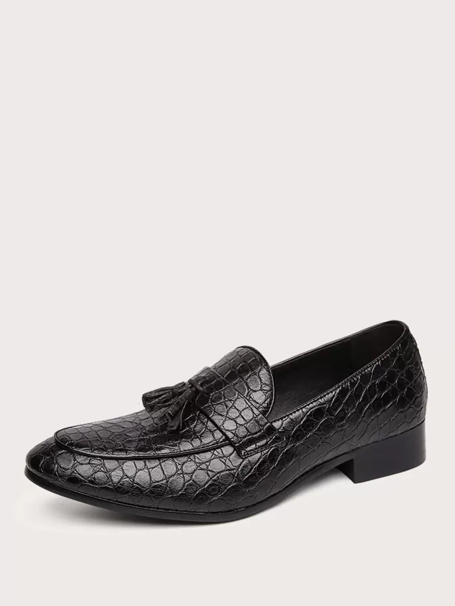 N&G | Herren Mokassin mit Krokodilprägung und Quaste – Stil und Eleganz