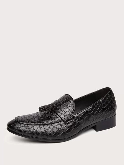 N&G | Herren Mokassin mit Krokodilprägung und Quaste – Stil und Eleganz