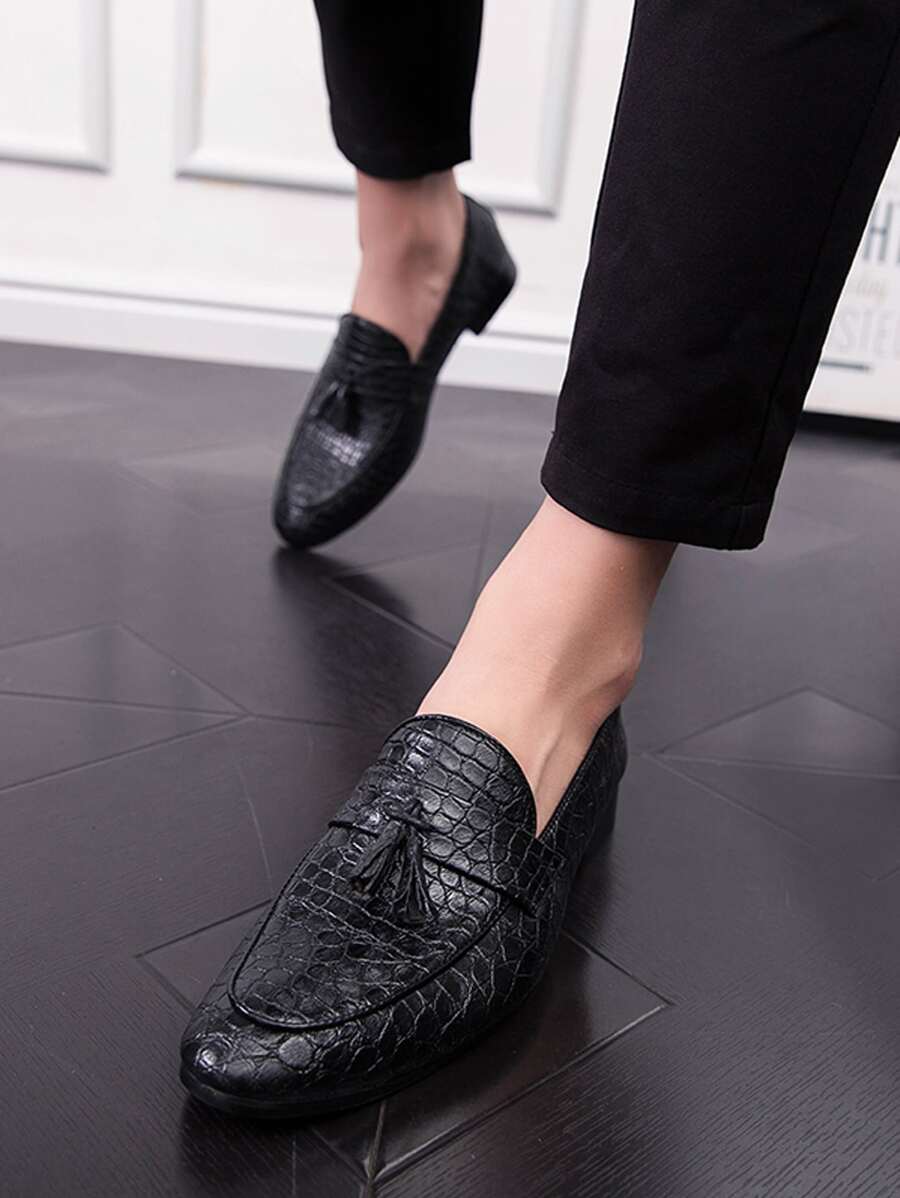 N&G | Herren Mokassin mit Krokodilprägung und Quaste – Stil und Eleganz