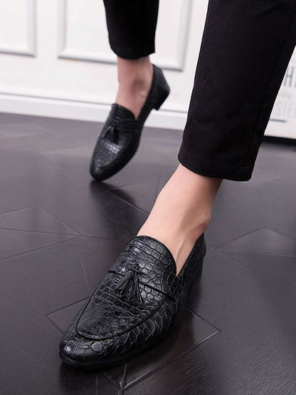 N&G | Herren Mokassin mit Krokodilprägung und Quaste – Stil und Eleganz