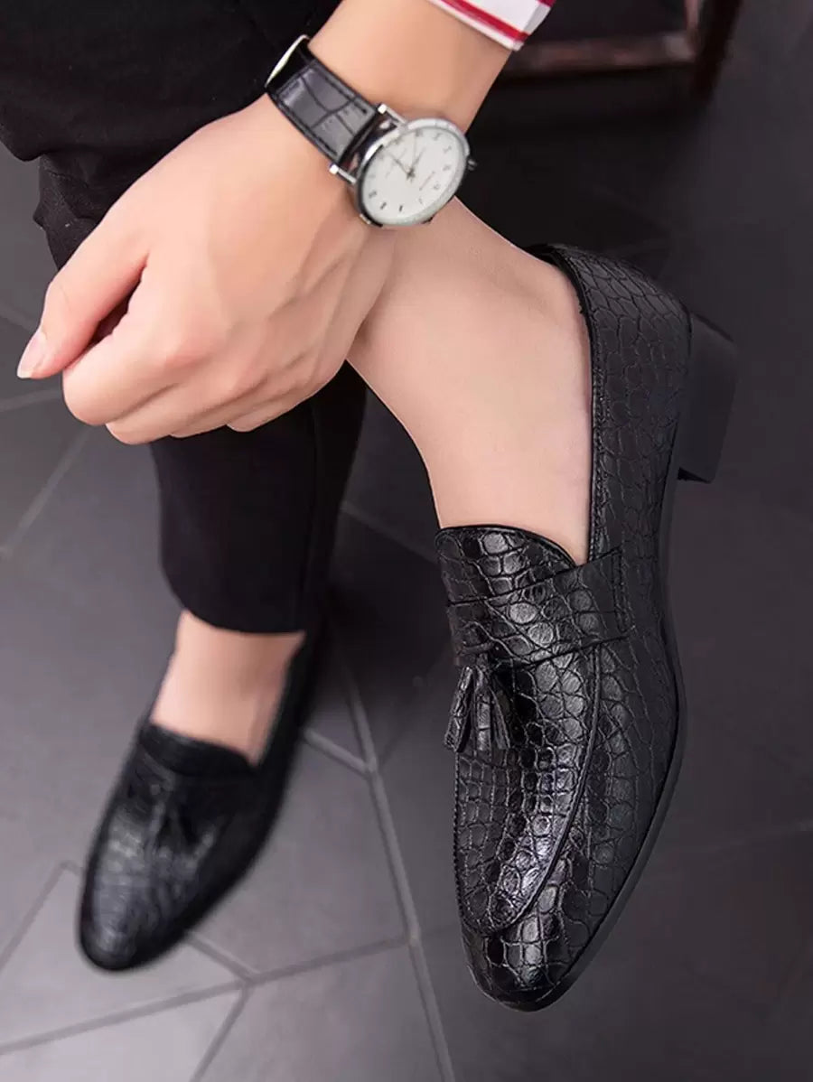 N&G | Herren Mokassin mit Krokodilprägung und Quaste – Stil und Eleganz