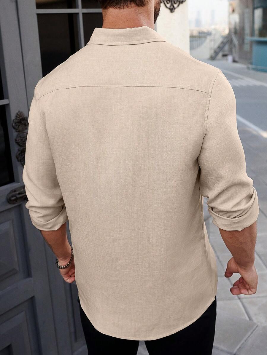 N&G | Herren Langarmhemd – Urbaner Stil in Unifarbe