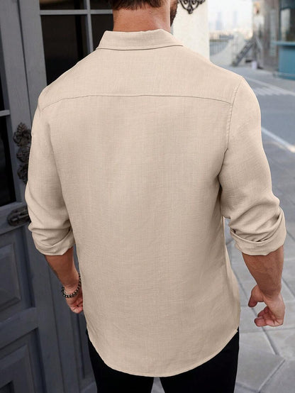N&G | Herren Langarmhemd – Urbaner Stil in Unifarbe