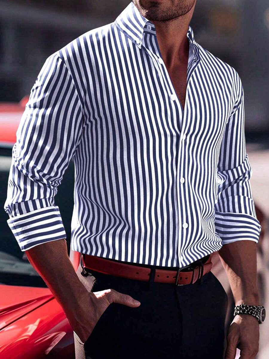 N&G | Herrenhemd – Gestreifter Casual-Stil