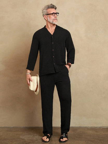 N&G | Herren Freizeit-Set – Langarmhemd und Hose
