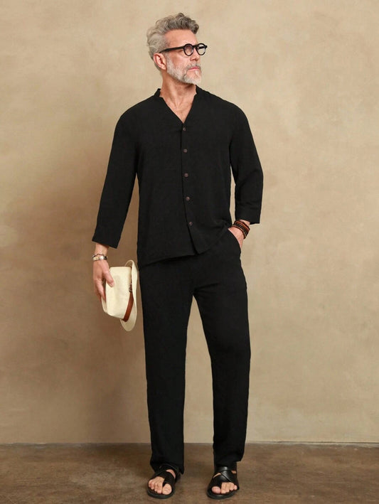 N&G | Herren Freizeit-Set – Langarmhemd und Hose