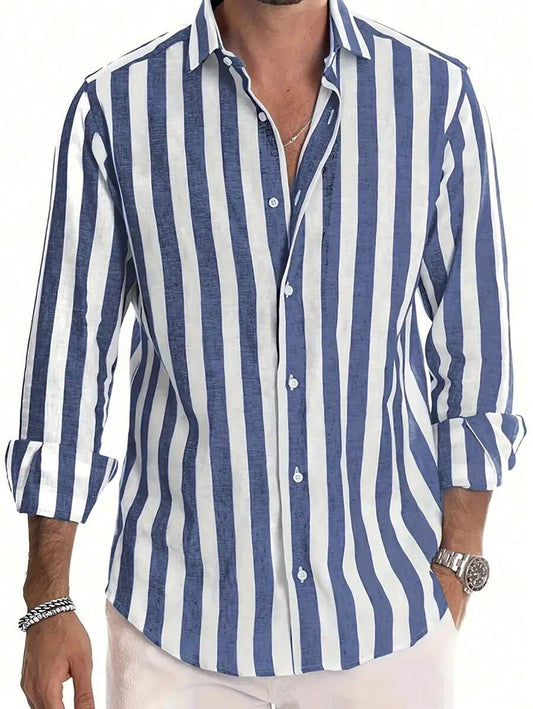 N&G | Herren Langarmhemd mit Streifen – Lässiger und Vielseitiger Stil