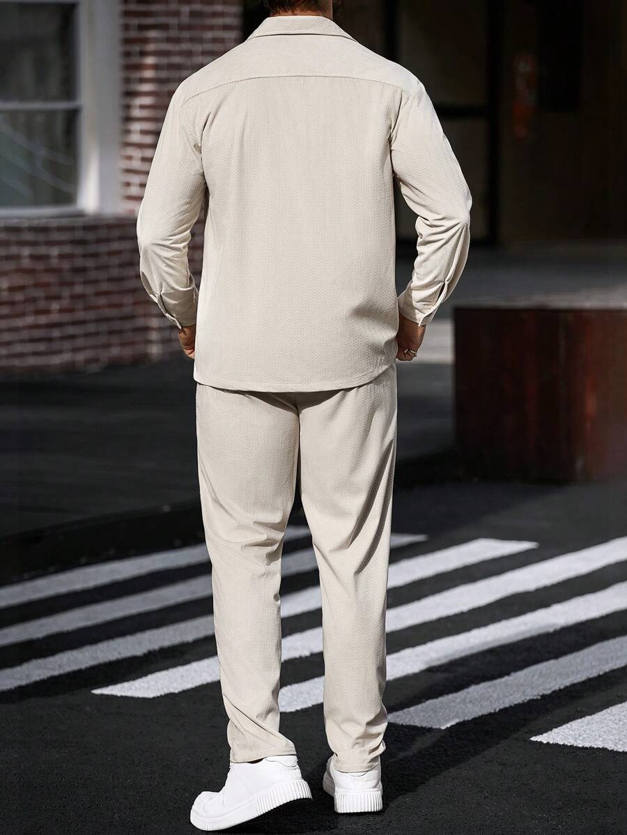 N&G | Herren Freizeit-Set – Cordhemd mit langen Ärmeln und Hose