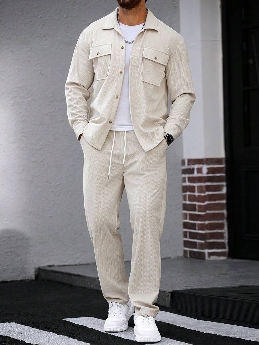 N&G | Herren Freizeit-Set – Cordhemd mit langen Ärmeln und Hose