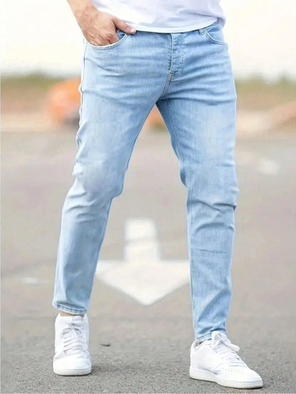 N&G | Herren Skinny Jeans in Blau mit Used-Details