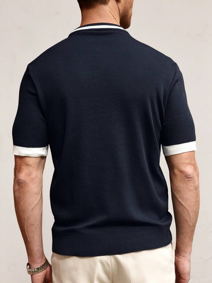 N&G | Herren-T-Shirt mit Patchwork – Lässiger und Moderner Stil