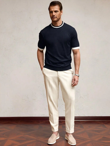 N&G | Herren-T-Shirt mit Patchwork – Lässiger und Moderner Stil