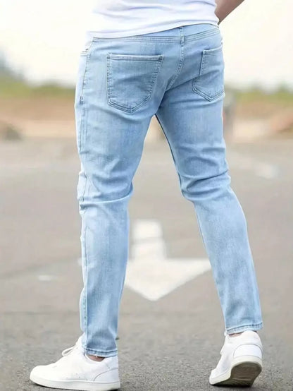 N&G | Herren Skinny Jeans in Blau mit Used-Details