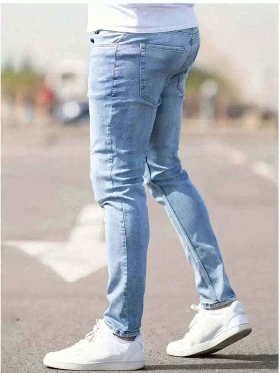 N&G | Herren Skinny Jeans in Blau mit Used-Details