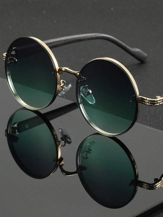 N&G | Vintage Punk Unisex Sonnenbrille – Runde Metallfassung für Streetstyle und Abenteuer