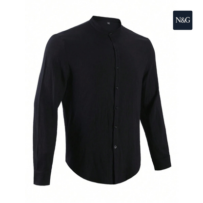 N&G | Herrenhemd mit Stehkragen und langen Ärmeln – Cleanes Design für jeden Anlass