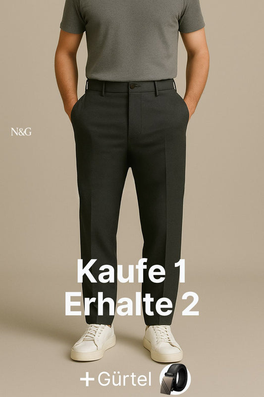 Kaufe 1 Erhalte 2 | SchlankesFlex® Chinohose mit schmaler Passform + kostenloser Herren-Gürtel